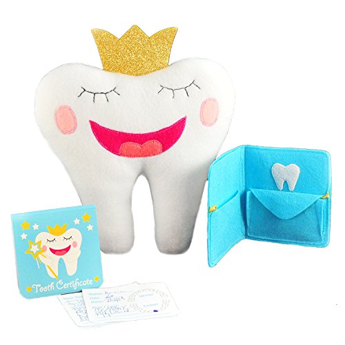 Tickle & Main, Tooth Fairy Pillow Kit With Notepad And Keepsake Pouch. 3 Piece Set Includes Pillow With Pocket, Dear Tooth Fairy Notepad, Keepsake Wallet Pouch That Holds Teeth, Notes, And Photograph.
