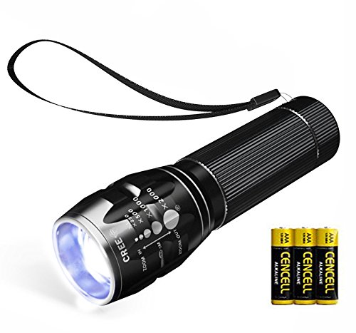 NAVIGATOR 1193 Portable Ultra Bright Handheld LED Flashlight with Adjustable Focus and 3 Light Modes, Outdoor Water Resistant Torch, Powered Tactical Flashlight for Camping Hiking etc Battery Included