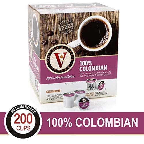 Book Cover 100% Colombian for K-Cup Keurig 2.0 Brewers, 200 Count Victor Allen's Coffee Medium Roast Single Serve Coffee Pods