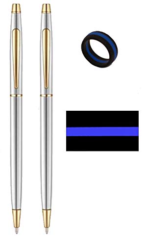 Classic Chrome and Gold Police Uniform Pens | Uniform Pens for Men | Uniform Pens for Women | Uniform Pen | Police Gifts | Police Pens by"Beall's Bay"