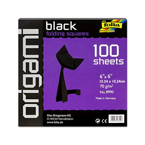Speedball Art Products Folia Origami Paper, 6"x6", Black