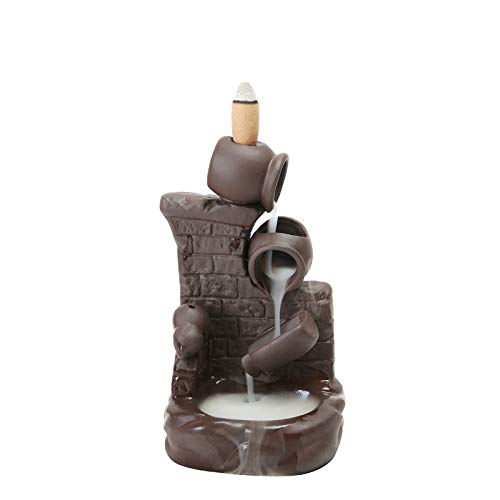 Gift Pro Incense Smoke Flow Backflow Holder Ceramic Backflow Incense Tower Burner Statue Figurine Incense Holder Incenses Not Included (Style 6)