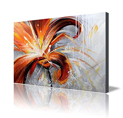 Book Cover ARTLAND 24x36-inch 'Fall Story' Gallery-Wrapped Hand-Painted Canvas Flower Wall Art