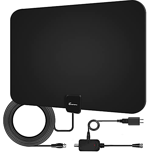 Book Cover Tv Antenna Indoor, Digital Amplified Indoor HDTV Antenna, 1080p VHF UHF Television Local Channels Detachable Signal Amplifier and 16.5ft Longer Coax Cable