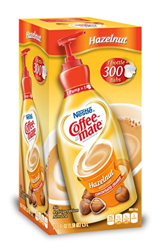 Nestle Coffee-mate Coffee Creamer, Hazelnut,L liquid pump bottle, 50.7 Fl. Oz (Pack of 1)