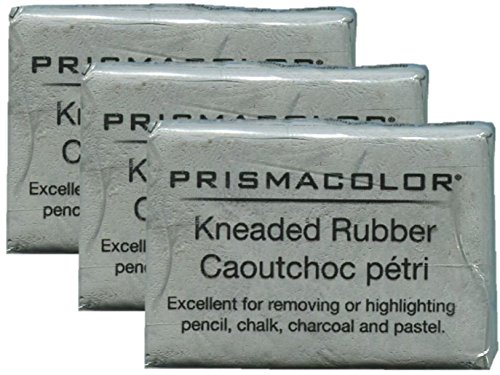 Book Cover PRISMACOLOR Design Eraser, 1224 Kneaded Rubber Eraser, Grey (70531) (3 Pack)