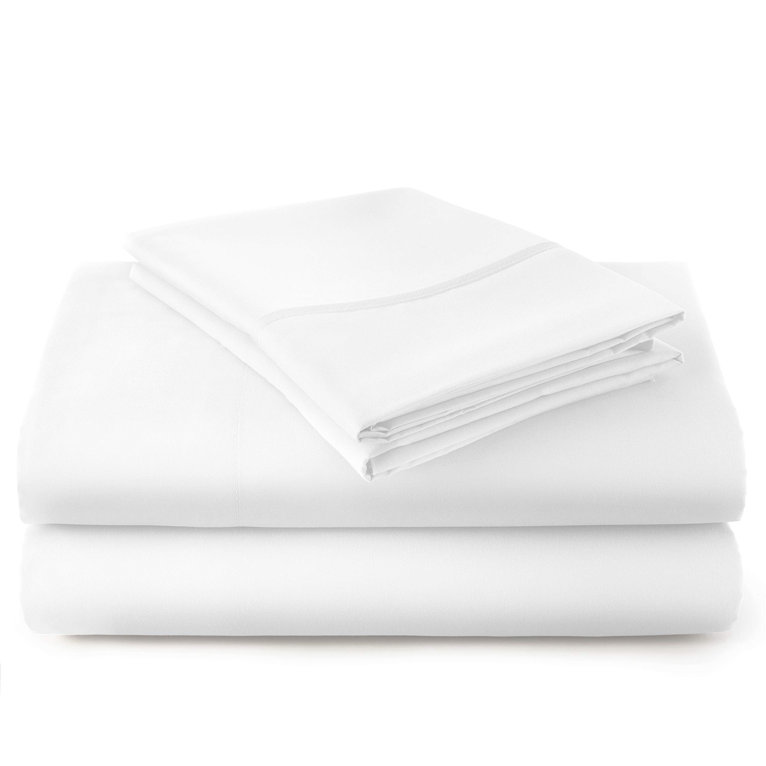 Book Cover Danjor Linens 1800 Series Microfiber Sheet & Pillow Case Set(Queen, White) Queen White