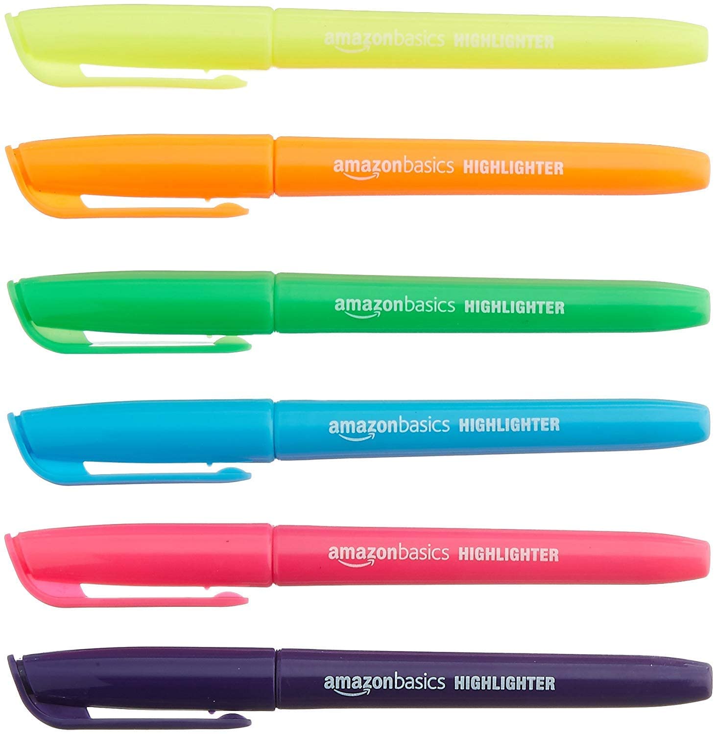 Book Cover Amazon Basics Chisel Tip, Fluorescent Ink Highlighters, Assorted Colors - Pack of 24 24 Pack