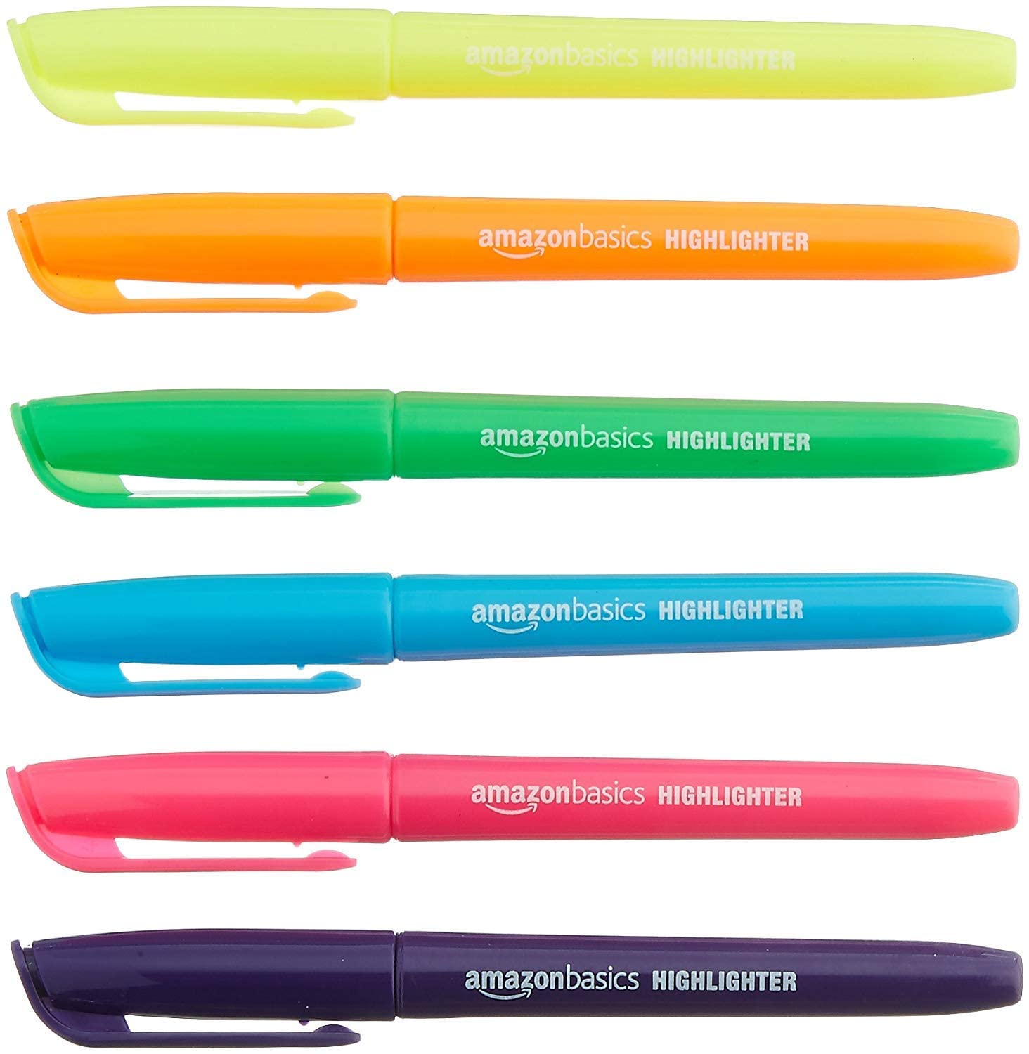 Amazon Basics Chisel Tip, Fluorescent Ink Highlighters, Assorted Colors - Pack of 24 24 Pack