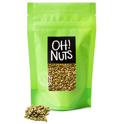 Oh! Nuts Pepitas Dry Roasted Unsalted Pumpkin Seeds | All-Natural Protein Power Unshelled Pepitas | Fresh, Healthy Keto Snacks | Resealable 2-Pound Bulk Bag | Vegan & Gluten-Free Snacking