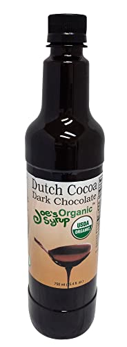 Joe’s Syrup Organic Flavored Syrup, Organic Dutch Cocoa Dark Chocolate Sauce, 750 ml