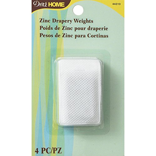 Dritz Home 44310 Covered Zinc Drapery Weights (4-Piece) , White