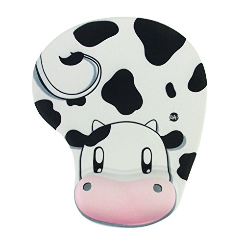 Onwon Cartoon Wrist Protected Personalized Computer Decoration,Ergonomic Design Memory Foam, Gel Mouse Pad/Wrist Rest(Cow Style)