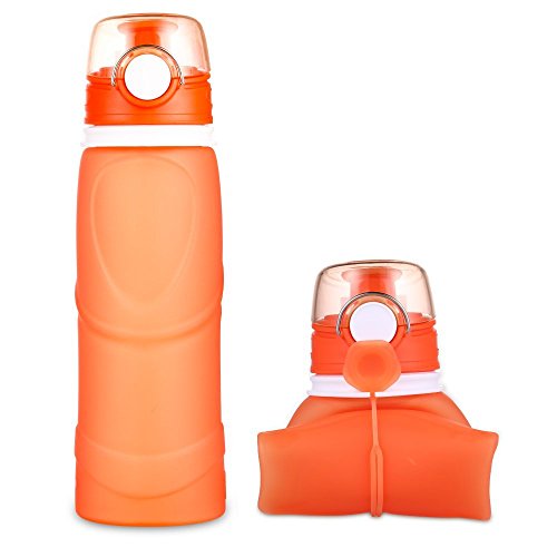 Jerrybox Collapsible Water Bottle - 26 oz with BPA Free Silicone Leak Proof Foldable Sports Bottle for Sports Outdoor Travel Camping Picnic