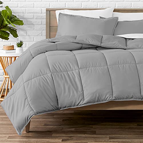 Book Cover Bare Home Comforter Set - Twin/Twin Extra Long - Goose Down Alternative - Ultra-Soft - Premium 1800 Series - All Season Warmth (Twin/Twin XL, Light Grey)