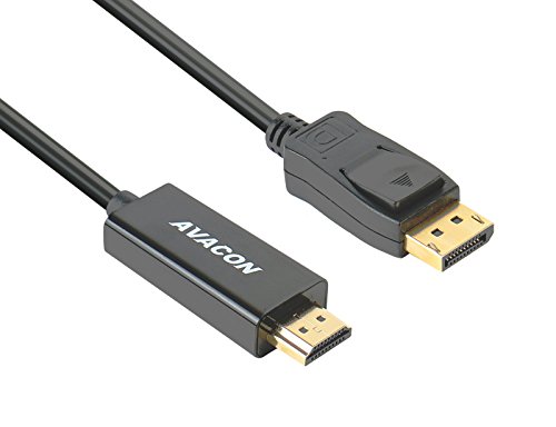 Book Cover DisplayPort to HDMI 6 Feet Gold-Plated Cable, Avacon Display Port to HDMI Adapter Male to Male Black