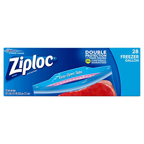Ziploc Freezer Bags with New Grip 'n Seal Technology, Gallon, 28 Count, Pack of 3 (84 Total Bags)