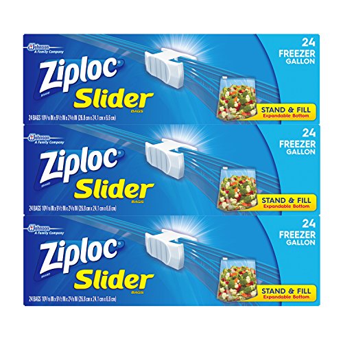 Book Cover Ziploc Slider Freezer Bags, Gallon, 3 Pack, 24 ct