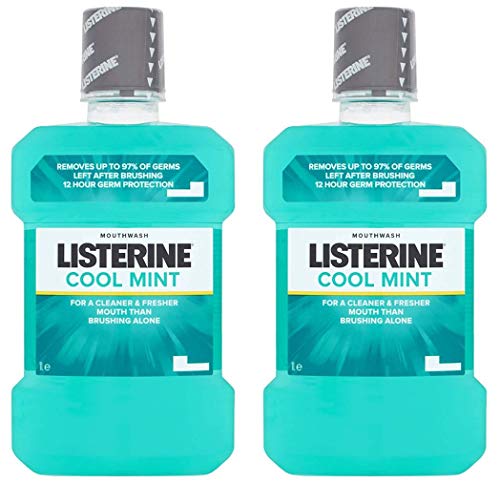 Book Cover Listerine Antiseptic Mouthwash, Cool Mint 33.8 oz (Pack of 2)