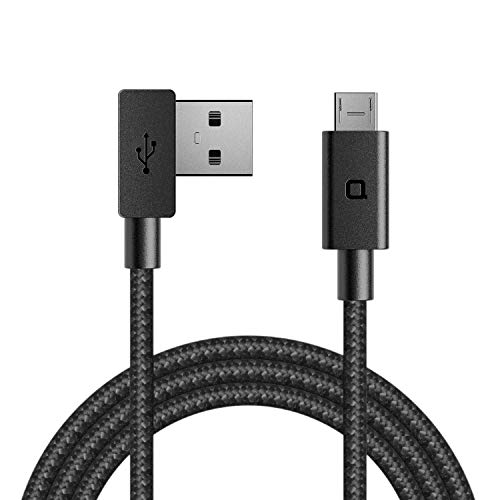 nonda ZUS Super Duty USB A to Micro USB Cable with Aramid Fiber, 4ft/1.2m, Right Angle, Charger and Data Sync for Android Smartphones Including Samsung, Nexus, LG, Kindle (Black)