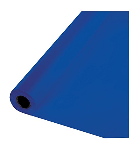 Creative Converting Plastic Table Cover Banquet Roll, 100', Cobalt
