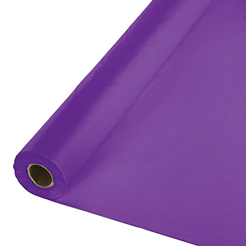 Creative Converting 318934 Festive Amethyst Plastic Table Cover Banquet Roll Tablecover, 40" X 100',