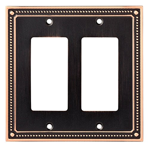 Franklin Brass W35065-VBC-C Classic Beaded Double Decorator Wall Plate / Switch Plate / Cover, Bronze with Copper Highlights