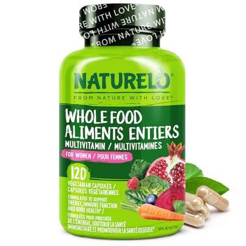 NATURELO Whole Food Multivitamin for Women - with Vitamins, Minerals, & Organic Extracts - Supplement for Energy and Heart Health - Vegan - Non GMO - 120 Capsules
