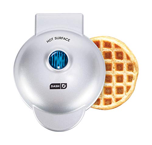 Book Cover Dash Mini Maker: The Mini Waffle Maker Machine for Individual Waffles, Paninis, Hash Browns, & other on the go Breakfast, Lunch, or Snacks, with Easy Clean, Dual Non-stick Sides - Silver, 4