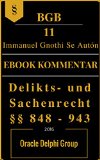 BGB Deliktsrecht, Sachenrecht §§ 848 - 943 Vorlage 2016, Der EIGENE Jura Ebook Kommentar: SO nutzen Studenten und Juristen E-Reader OPTIMAL: Jura erfolgreich und schnell studieren (German Edition)