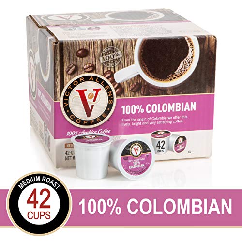 100% Colombian for K-Cup Keurig 2.0 Brewers, 42 Count, Victor Allen's Coffee Medium Roast Single Serve Coffee Pods