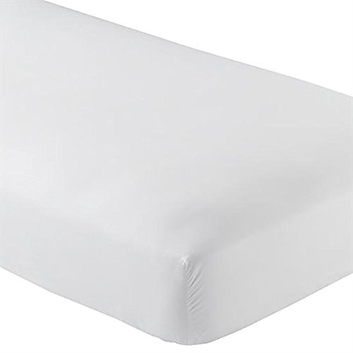 Crescent Fitted Sheet Only - 200 Thread Count Cotton Blend - Flat Sheets Sold Separately for Set (Twin XL, White)