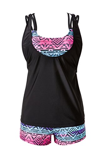 sanrense Swimwear for Women Plus Size Swimsuits Two Piece Bathing Suits Halter Floral Printed Swim Dress