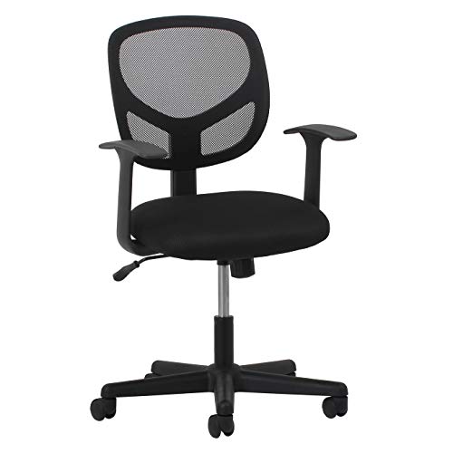 Book Cover Essentials Swivel Mid Back Mesh Task Chair with Arms - Ergonomic Computer/Office Chair (ESS-3001)