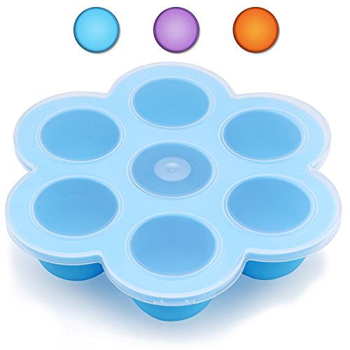 Belmalia Récipient de congélation, Moule en silicone pour la congélation des aliments pour bébés, multifonctionnel Bleu