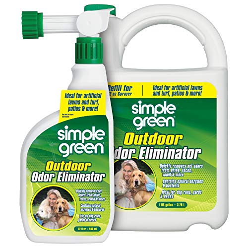 Book Cover Simple Green Outdoor Odor Eliminator for Pets, Dogs, Ideal for Artificial Grass & Patio (32 oz Hose End Sprayer & 1 Gallon Refill)