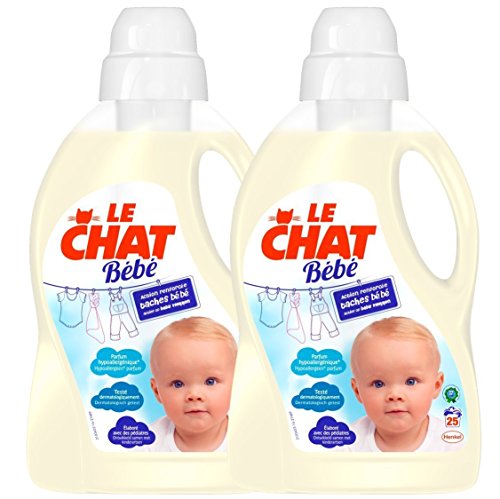 Le Chat Bébé Lessive Liquide Hypoallergénique - 1.5 L Lot de 2 - 50 lavages