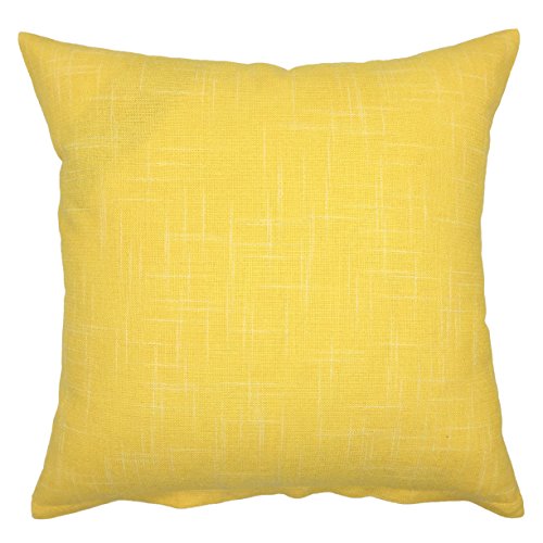 Book Cover YOUR SMILE Pure Yellow Square Decorative Throw Pillows Case Cushion Covers Shell Cotton Linen Blend 18 X 18 Inches