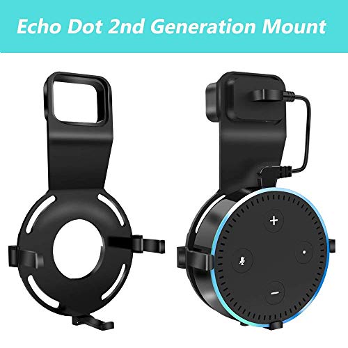 Book Cover Echo Dot Wall Mount Holder for 2nd Generation Home Accessories Hanger Stand Outlet Smart Amazon 2 Gen Speakers Mounting Bracket Alexa Speaker Echogear Plug Kitchen Devices, USB Cable Included