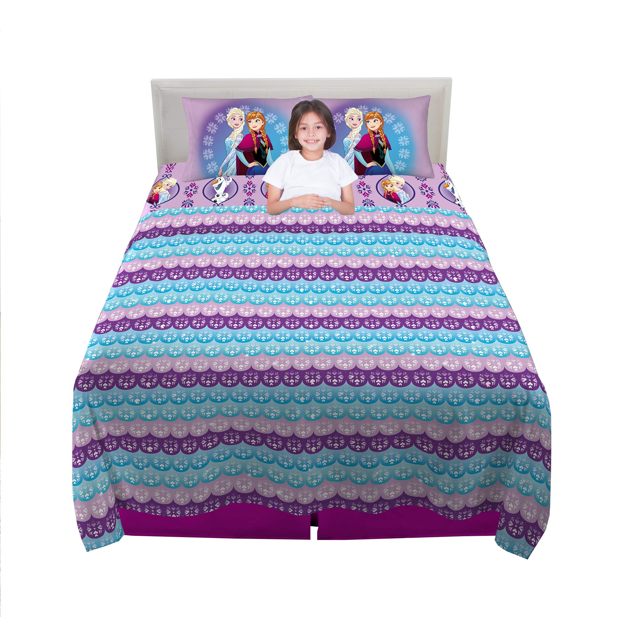 Disney Frozen Kids Bedding Soft Microfiber Sheet Set, Full Size 4 Piece Pack
