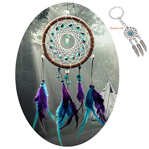 Book Cover AWAYTR Dream Catcher Wall Decor - Feather Dream Catchers for Girls Bedroom Ornament Festival Gift (Blue&Purple)