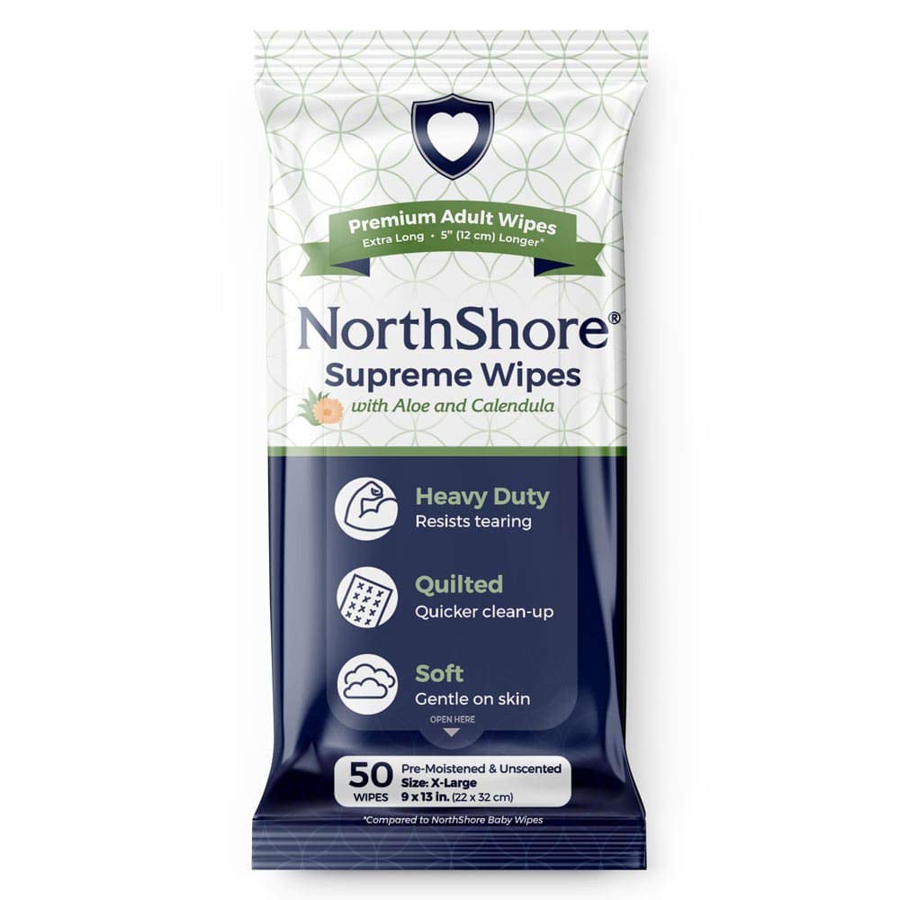 NorthShore Supreme Heavy-Duty Quilted Wipes, X-Large, 9 x 13 in, 50 ct, 3-Pack