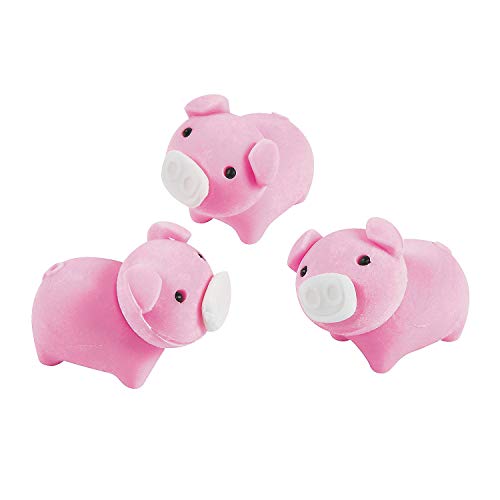Book Cover Fun Express Adorable Delu E Pig Erasers Perfect for Schools Goody Bags & More! Pink