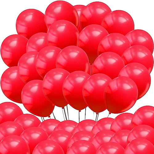 Neo LOONS® 100 pcs 5" Standard Red Premium Latex Balloons - Great for Kids, Adult Birthdays, Weddings, Receptions, Baby Showers, Water Fights, or Any Celebration