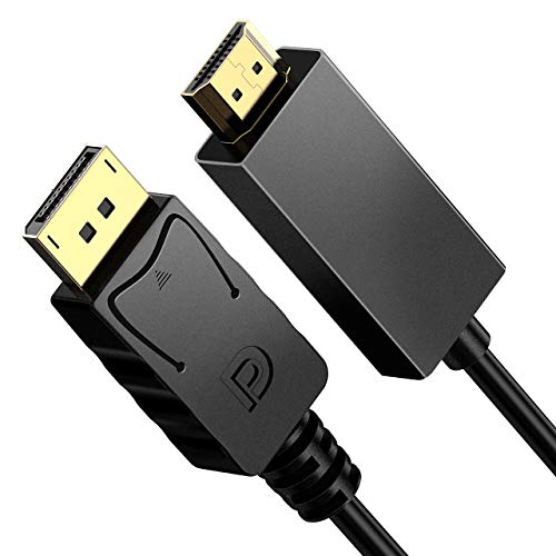 Cablor Upgraded DisplayPort (DP) to HDMI Cable, Gold Plated DP to HDMI Cable (6 Feet/1.8M)