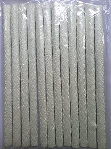 Fiberglass Wick-Replacement Torch Wicks for Wine Bottles and Oil Lamps,12 Pack Round Wick-1/2Inch Diameter X 9.85Inch