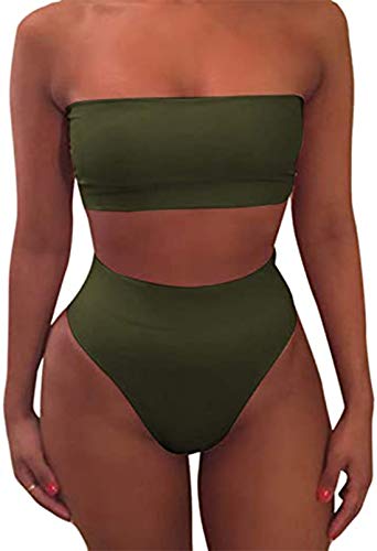 Pink Queen Women's Removable Strap Wrap Pad Cheeky High Waist Bikini Set Swimsuit