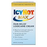 Icy Hot Max Strength Pain Relief Cream with Lidocaine Plus Menthol, 2.7 Ounces