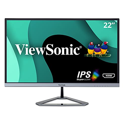 Book Cover ViewSonic VX2276-SMHD 22 Inch 1080p Widescreen IPS Monitor with Ultra-Thin Bezels, HDMI and DisplayPort,Black/Silver