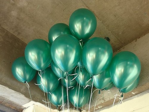 Lokman 12 Inch Metallic Dark Green Balloons, Mother's day Easter Day Balloons, Party Suppiles for Birthday, Baby Shower, Wedding, Halloween, Christmas, 100 Piece